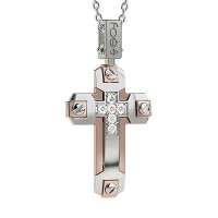 Croce in oro 750% con diamanti bianchi