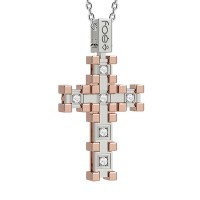 Croce in oro 750% con diamanti bianchi