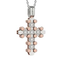 Croce in oro 750% con diamanti bianchi
