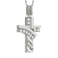 Croce in oro 750% con diamanti bianchi