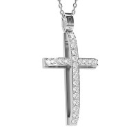 Croce in oro 750% con diamanti bianchi