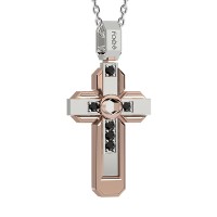 Croce in oro 750% con diamanti neri