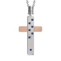 Croce in oro 750% con zaffiri