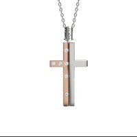 Croce in oro 750% con diamanti bianchi