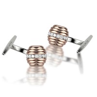 Gemelli in oro 750% con diamanti bianchi
