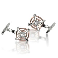 Gemelli in oro 750% con diamanti bianchi