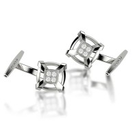 Gemelli in oro 750% con diamanti bianchi