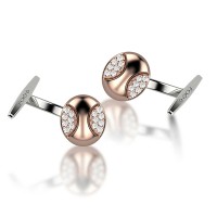 Gemelli in oro 750% con diamanti bianchi