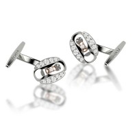 Gemelli in oro 750% con diamanti bianchi