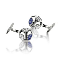Gemelli in oro 750% con diamanti e zaffiri