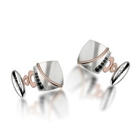Gemelli in oro 750% con diamanti neri