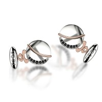 Gemelli in oro 750% con diamanti neri