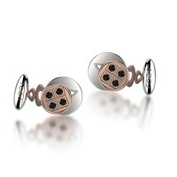 Gemelli in oro 750% con diamanti neri