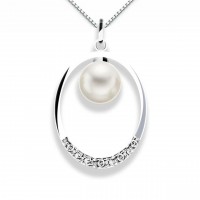 Pendente in oro 750% con diamanti e perla