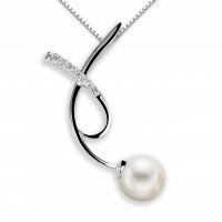 Pendente in oro 750% con diamanti e perla