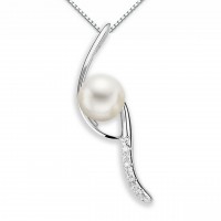 Pendente in oro 750% con diamanti e perla