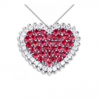 Pendente in oro 750% con diamanti e rubini