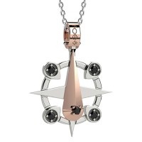 Pendente in oro 750% con diamanti neri
