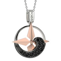 Pendente in oro 750% con diamanti neri
