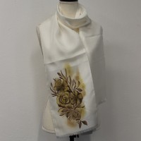 SCIARPA DIPINTA MANO FLOWERS SETA 