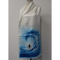 SCIARPA DIPINTA MANO SURFING SETA 