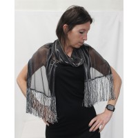 SCIARPA LUREX SETA NERO 45X200