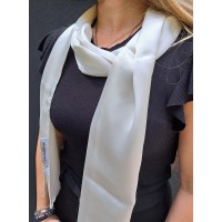 SCIARPA SETA DOPPIA BIANCA 20X200