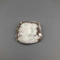 Spilla Ciondolo con Diamante e Rubini