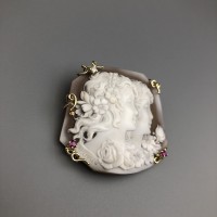 Spilla Ciondolo con Diamante e Rubini