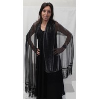 STOLA LUREX SETA NERO 70X200