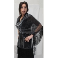 STOLA LUREX SETA NERO 70X200
