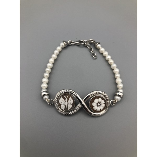 BRACCIALE CON CAMMEO E PERLE