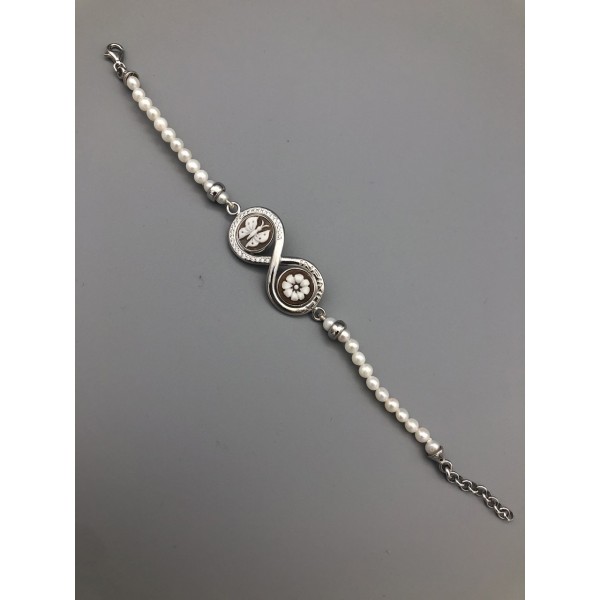 BRACCIALE CON CAMMEO E PERLE