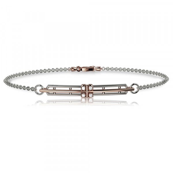 Bracciale in oro 750% con diamanti bianchi