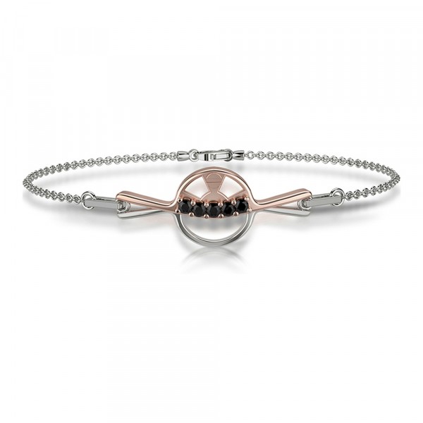 Bracciale in oro 750% con diamanti neri