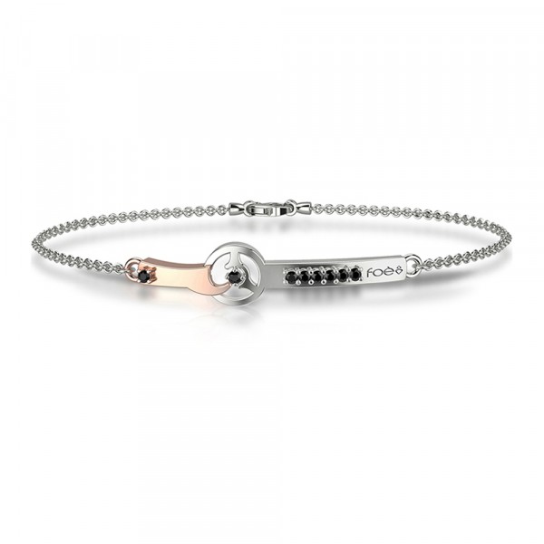Bracciale in oro 750% con diamanti neri