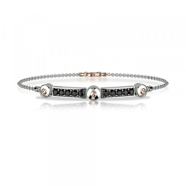 Bracciale in oro 750% con diamanti neri