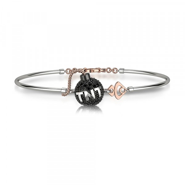 Bracciale in oro 750% con diamanti neri