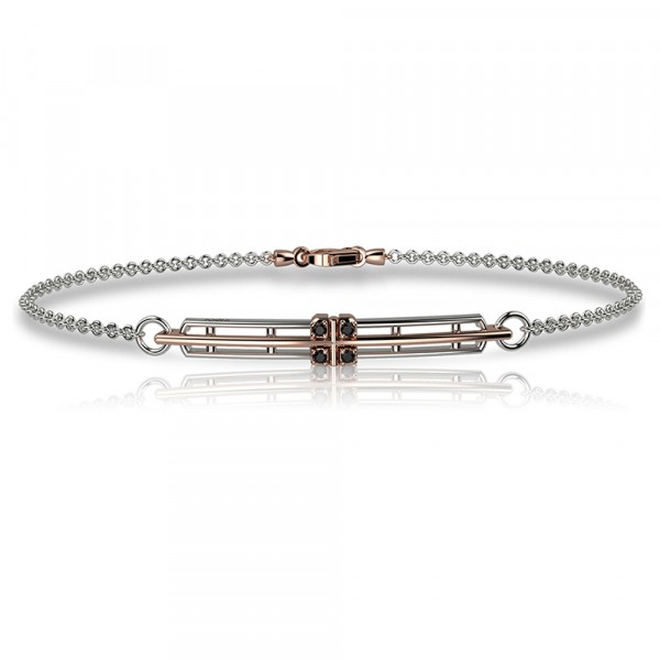 Bracciale in oro 750% con diamanti neri