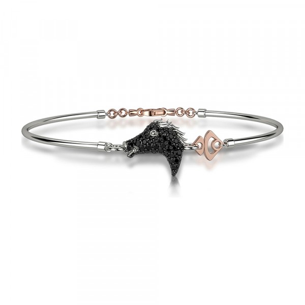 Bracciale in oro 750% con diamanti neri