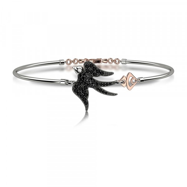 Bracciale in oro 750% con diamanti neri