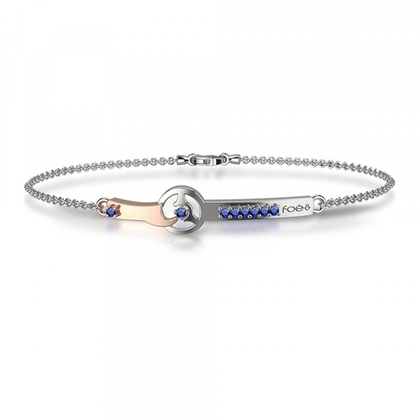 Bracciale in oro 750% con diamanti zaffiri