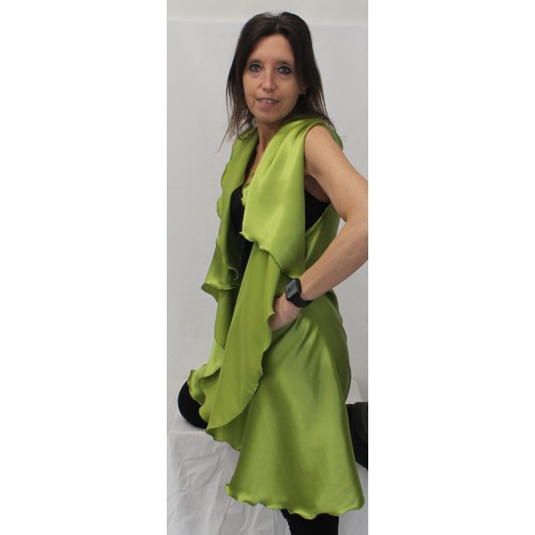 CAPPA RASO SETA VERDE 90X140