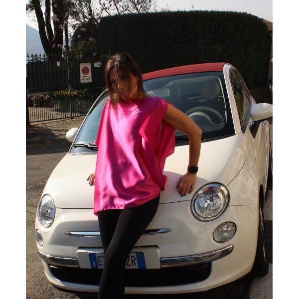 CASACCA RASO SETA FUXIA 70X100