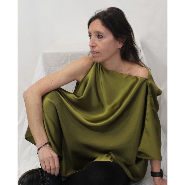CASACCA RASO SETA OLIVA 70X100