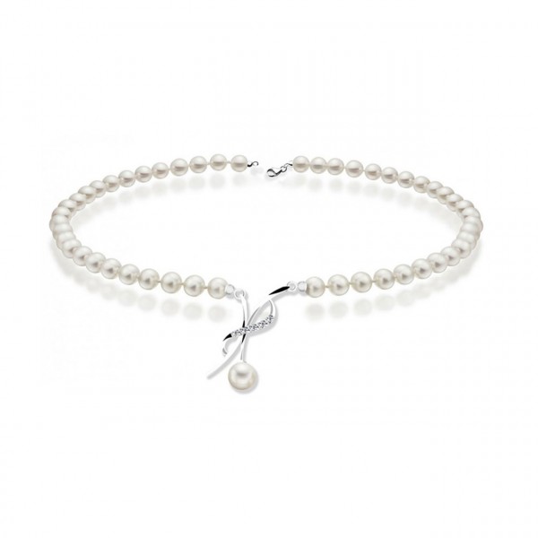 Collana perla con oro 750% e diamanti