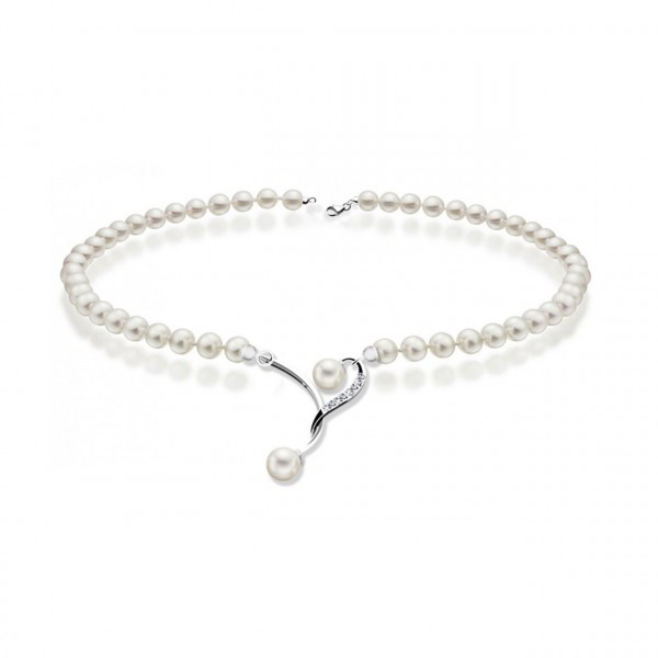 Collana perla con oro 750% e diamanti