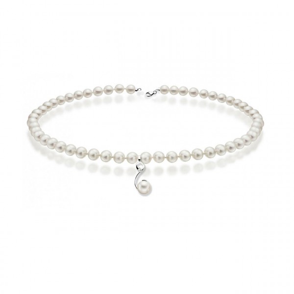 Collana perla con oro 750% e diamanti
