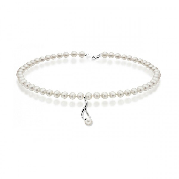 Collana perla con oro 750% e diamanti