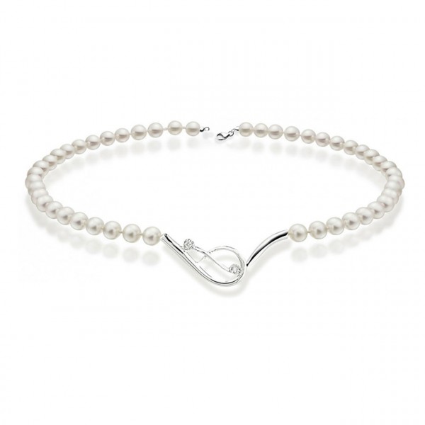 Collana perla con oro 750% e diamanti